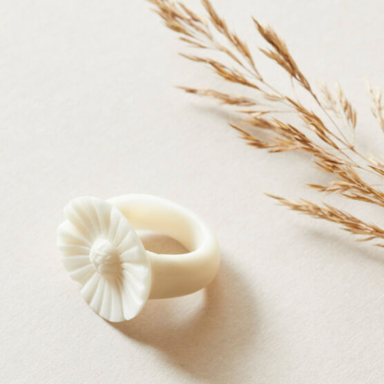 Tagua seed flower ring